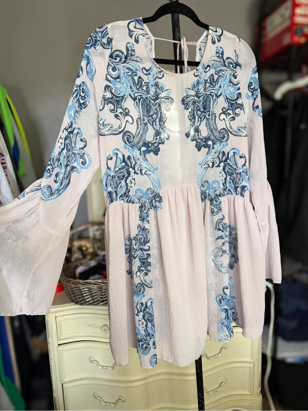 Free People symphony textured babydoll mini dress